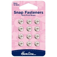 Snap Fasteners: Sew-on: Nickel: 9mm