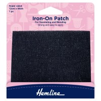 Iron-on Repair Fabric: Dark Denim - 12 x 44cm