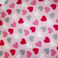 Antipill Fleece - HEARTS ON BABY PINK