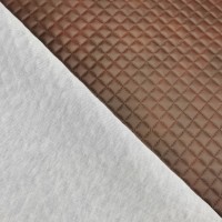 Embossed Diamond Leatherette Chocolate