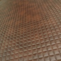 Embossed Diamond Leatherette Chocolate