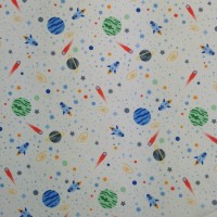 100% Cotton Poplin - OUTERSPACE IVORY