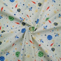 100% Cotton Poplin - OUTERSPACE IVORY