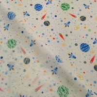 100% Cotton Poplin - OUTERSPACE IVORY