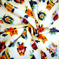 Anti Pill Fleece Fabric - Owls