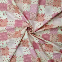 100% Cotton PATCHWORK BABY PINK