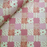 100% Cotton PATCHWORK BABY PINK