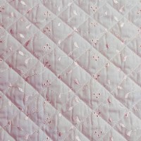 Quilted Broidery Anglaise - BABY PINK