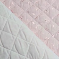 Quilted Broidery Anglaise - BABY PINK