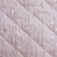 Quilted Broidery Anglaise - BABY PINK