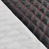Black Quilted Leatherette (Red)