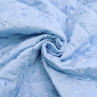 Quilted Broidery Anglaise - SKY BLUE