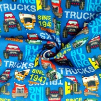 100% Cotton - Tonka Trucks Buildings