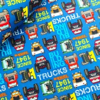 100% Cotton - Tonka Trucks Buildings