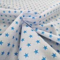 Polycotton 1cm Stars Turquoise