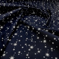 Christmas Polycotton TWINKLE TWINKLE - NAVY