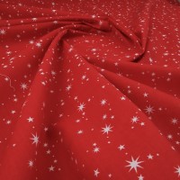 Christmas Polycotton TWINKLE TWINKLE - RED