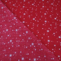 Christmas Polycotton TWINKLE TWINKLE - RED