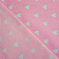 Polycotton Canvas - Baby Pink Hearts