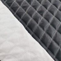 Black Quilted Leatherette (White)