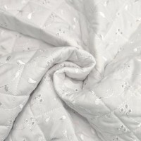 Quilted Broidery Anglaise - WHITE