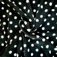 Anti Pill Fleece Fabric - White Spot on Black