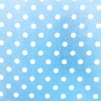 Anti Pill Fleece Fabric - White Spot on Sky Blue