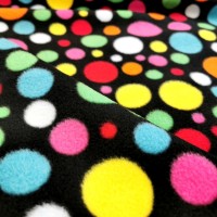 RAINBOW ANTIPILL FLEECE - SPOTS ON BLACK