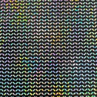 MIRROR SEQUIN SPANDEX - SILVER HOLOGRAM CHEVRONS ON BLACK