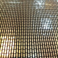 MIRROR SEQUIN SPANDEX - SILVER RECTANGLES ON BLACK