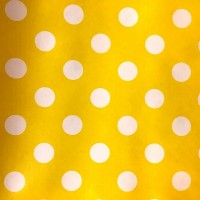 Tablecloth Vinyl  - Polka Dot White on Yellow 17mm