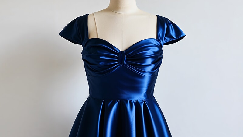 Blue Satin Eveningwear Dress