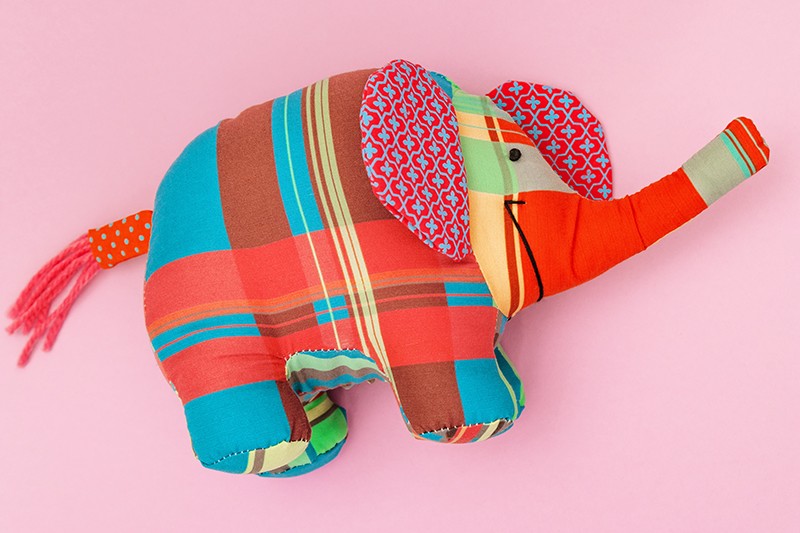 Scrap Fabric Toy Elephant