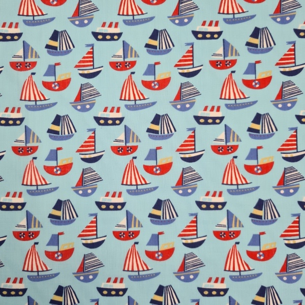 Sailboat Polycotton BLUE