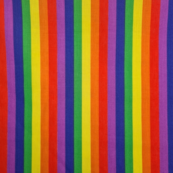 Rainbow Polycotton Stripe 12mm