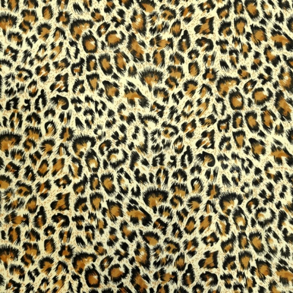 Snow Leopard Animal Print Polycotton fabric