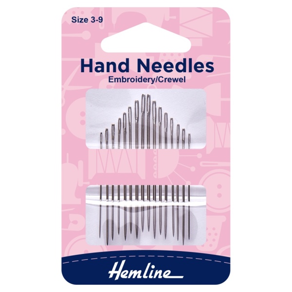 Hand Sewing Needles: Embroidery-Crewel: Size 3-9