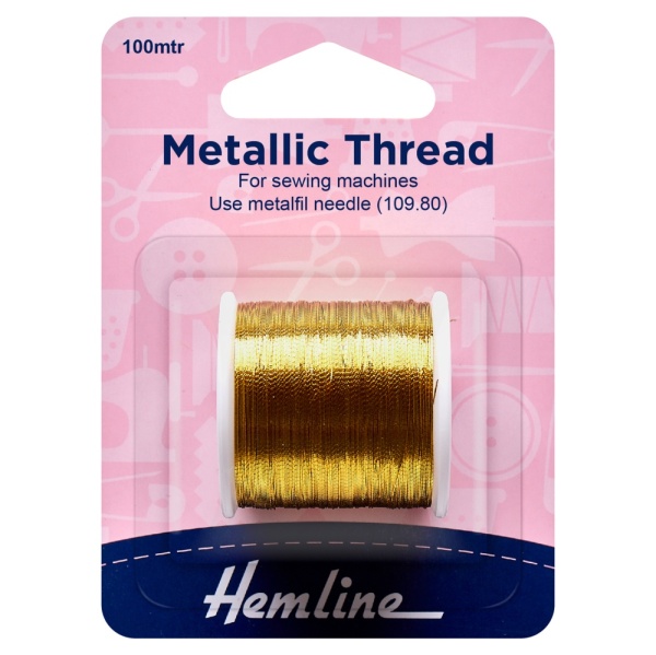 Metallic Thread: 100m: Gold