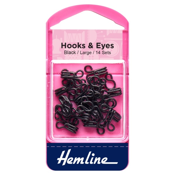 Hooks and Eyes: Black: Size 3