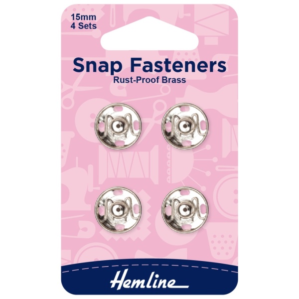 Snap Fasteners: Sew-on: Nickel: 15mm