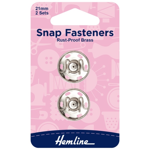 Snap Fasteners: Sew-on: Nickel: 21mm