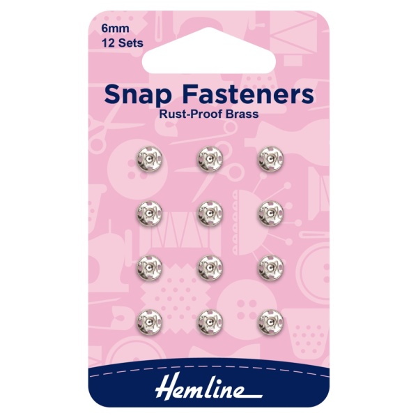 Snap Fasteners: Sew-on: Nickel: 6mm