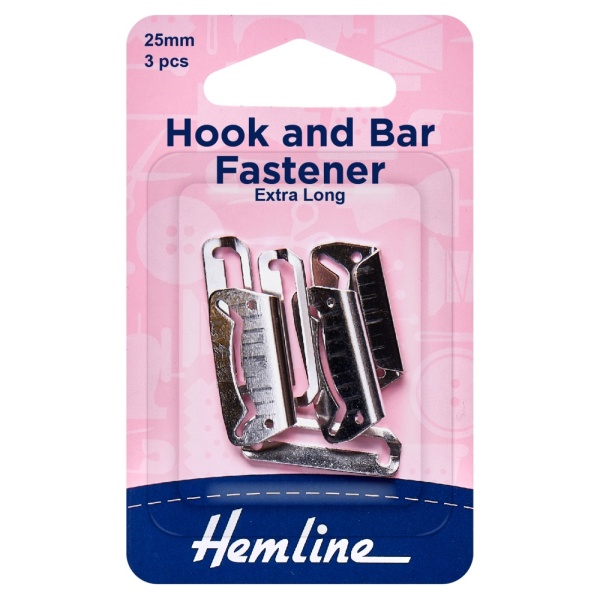 Hook and Bar Fastener: Nickel: 25mm