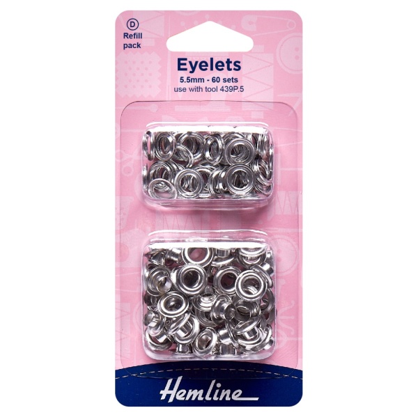 Eyelets Refill Pack: 5.5mm: Nickel and Silver: (D)