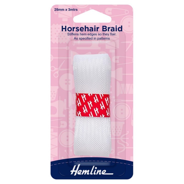 Horse Hair Braid: 3m x 25mm: White