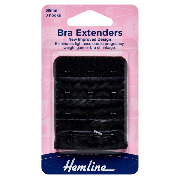 Bra Back Extenders: 50mm: Black