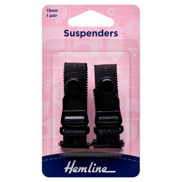 Suspenders: Black - 15 x 170mm