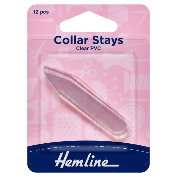 Collar Stay: Clear: 12 Pieces