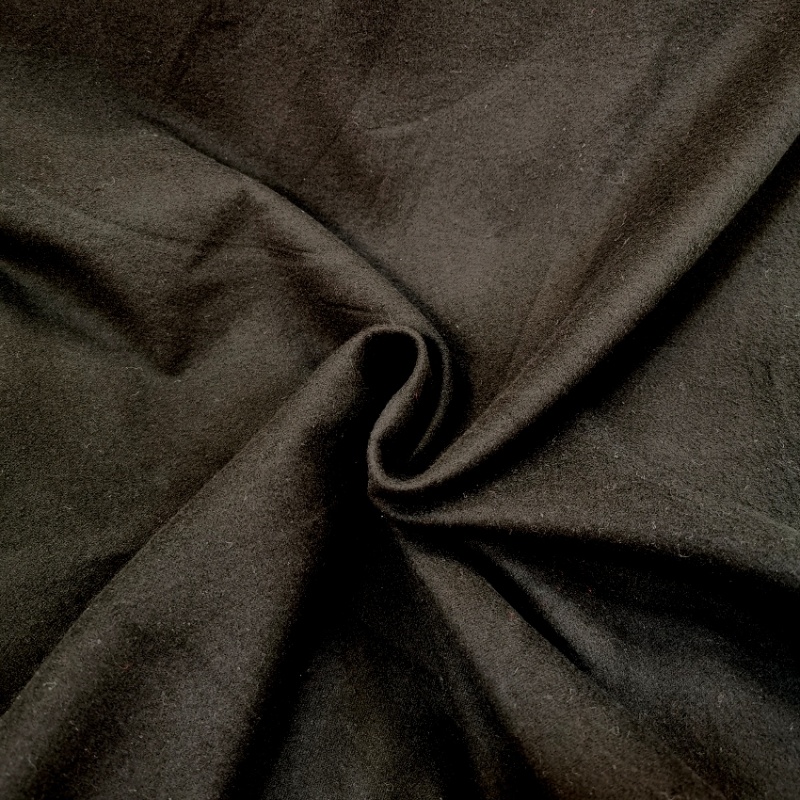 Black Brushed Cotton Winceyette (Flannel) Fabric