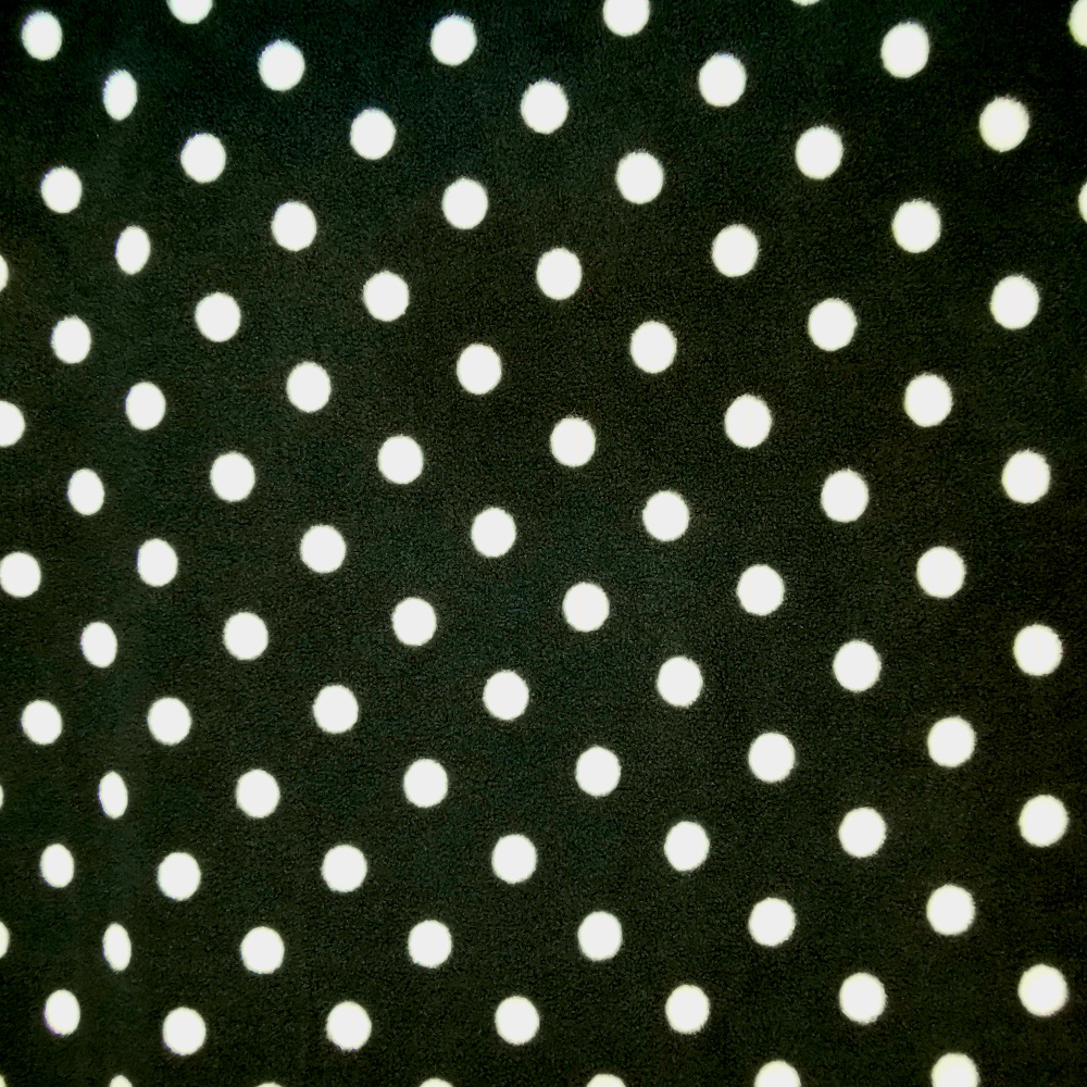 black and white polka dot fleece fabric